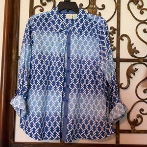 Women's button down top Caribbean Joe size large